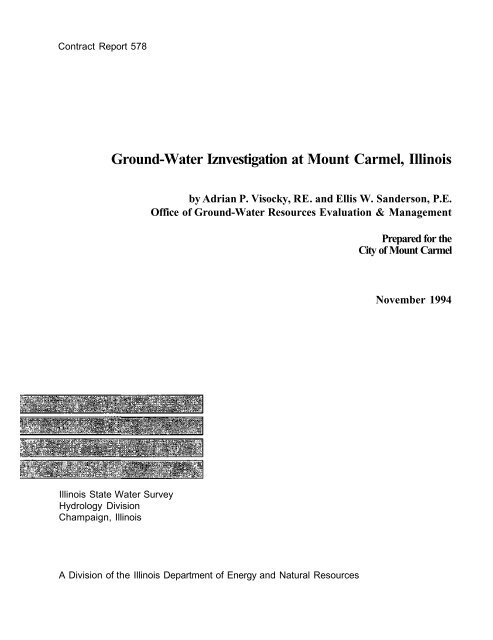 Ground-water investigation at Mount Carmel, Illinois. Champaign, IL ...