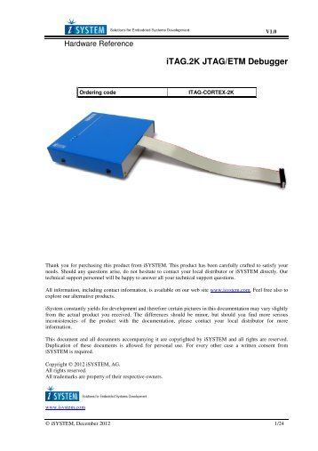 iTAG.2K JTAG/ETM Debugger - iSYSTEM