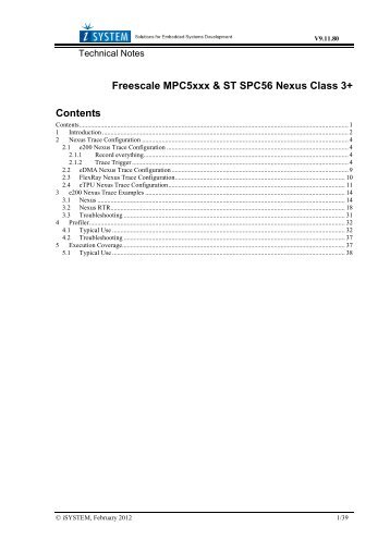 MPC5xxx Nexus L3+ Tech. Notes V9.11.80 - iSYSTEM