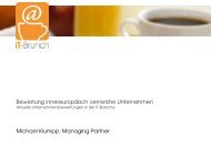 Bewertung innereuropÃ¤isch vernetzter Unternehmen - IT-Brunch