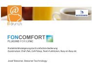 FonComfort - PlugIns for Lync - IT-Brunch