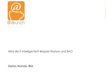 Beispiel Watson und BAO - IT-Brunch