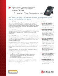 Polycom Communicator Model CX100 Data Sheet - IT-Event