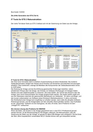 IT Tools for ETS 3 Rekonstruktion - IT GmbH