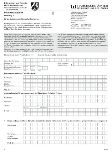 Erteilung der Restschuldbefreiung (X-Meldung) - Information und ...