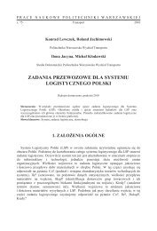 ZADANIA PRZEWOZOWE DLA SYSTEMU LOGISTYCZNEGO POLSKI