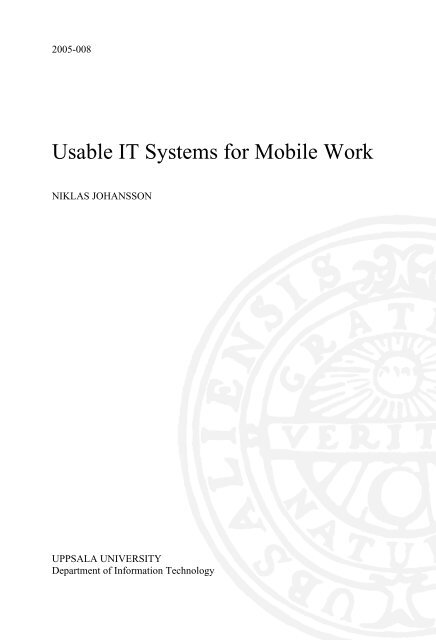 Usable IT Systems for Mobile Work