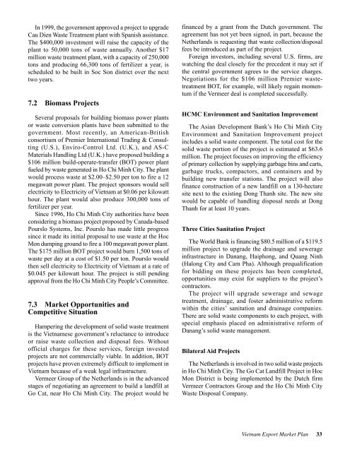 Vietnam Environmental Technologies Export Market Plan