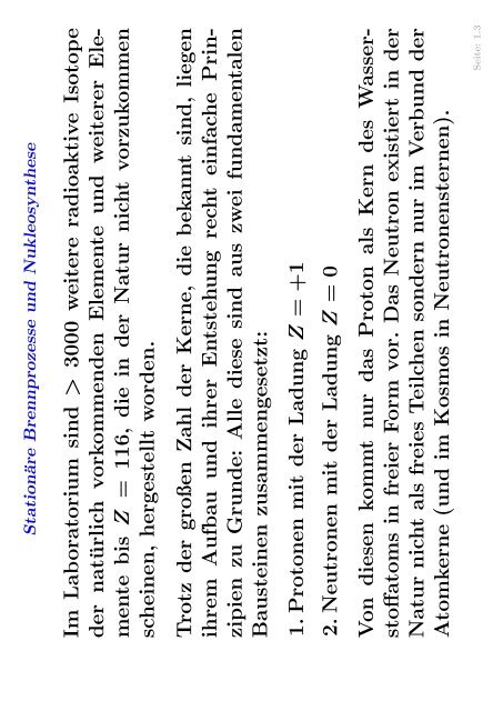 Elementsynthese in Sternen - Institut fÃ¼r Theoretische Astrophysik