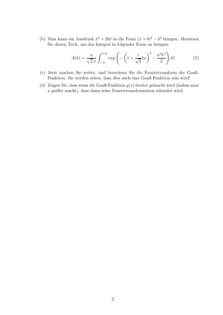 Â¨Ubungen zur Vorlesung Mathematische Methoden in der Physik II ...