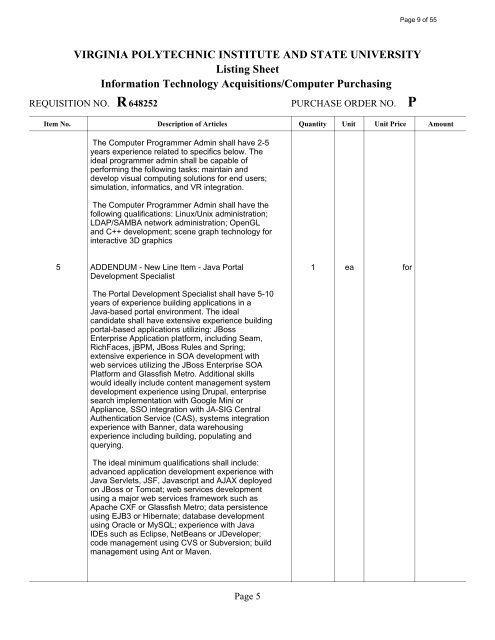 Virginia Tech Letterhead - Information Technology Acquisitions ...