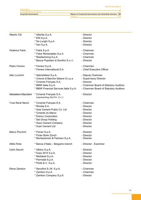 Report 2010 - Italcementi Group