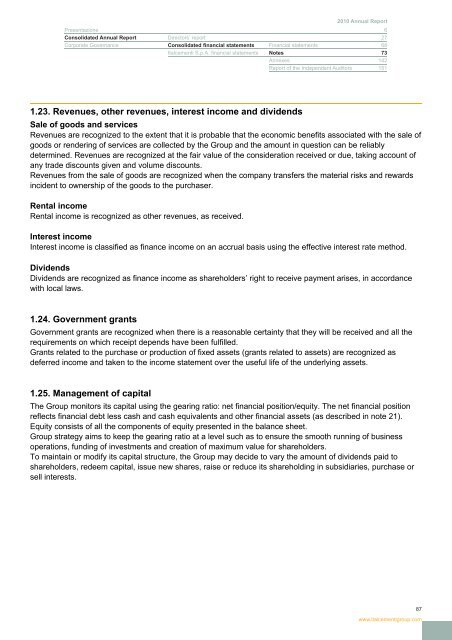 Report 2010 - Italcementi Group