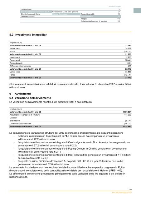 Bilancio 2007 - Italcementi Group