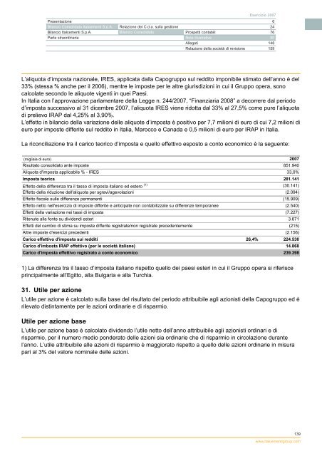 Bilancio 2007 - Italcementi Group