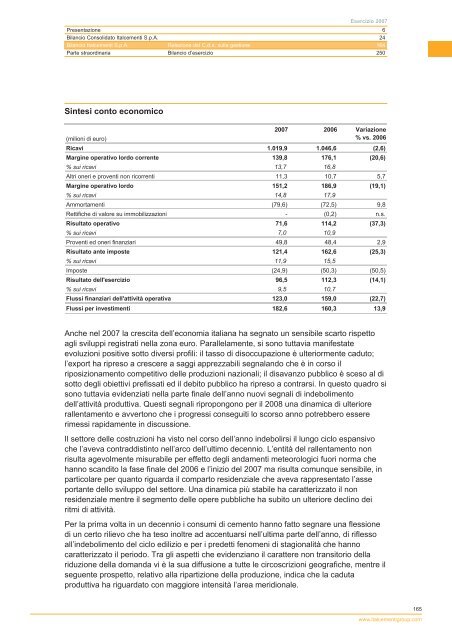 Bilancio 2007 - Italcementi Group