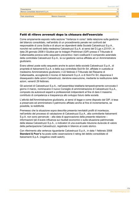 Bilancio 2007 - Italcementi Group