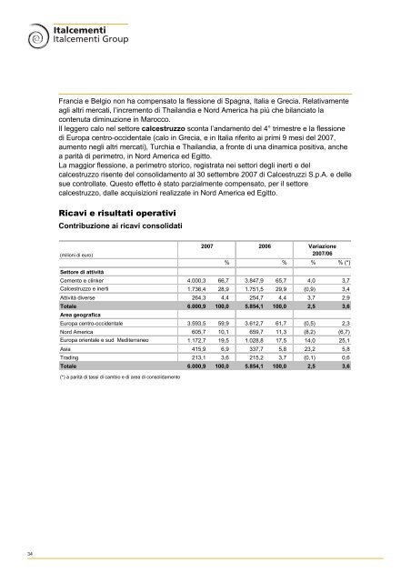 Bilancio 2007 - Italcementi Group