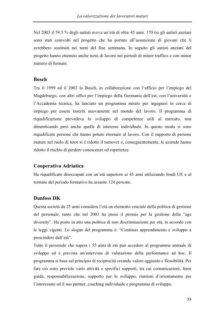 La valorizzazione dei lavoratori maturi (over 50): una ... - Italia Lavoro