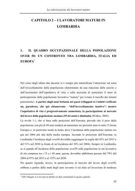 La valorizzazione dei lavoratori maturi (over 50): una ... - Italia Lavoro