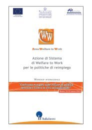 Azione di Sistema di Welfare to Work per le politiche ... - Italia Lavoro