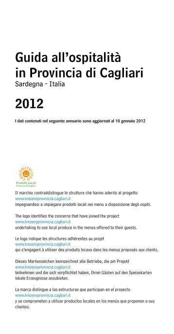 Guida all'ospitalitÃ  in Provincia di Cagliari 2012