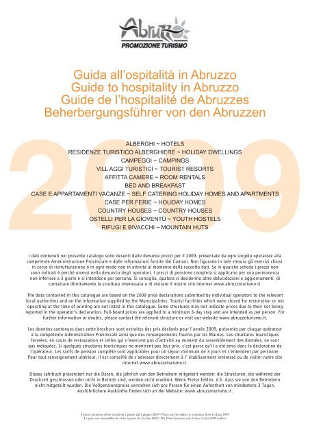 Guida all'ospitalitÃ  in Abruzzo Guide to hospitality in Abruzzo Guide ...