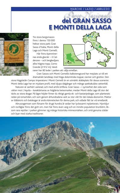 Italienska Nationalparker - Italienska Statens TuristbyrÃ¥