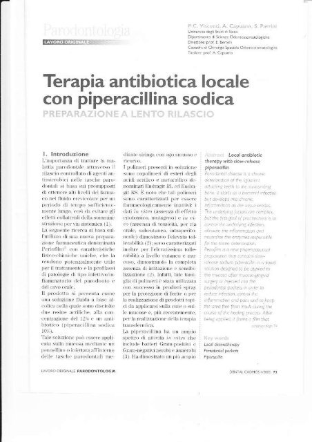 Terapia antibiotica locale - italmed