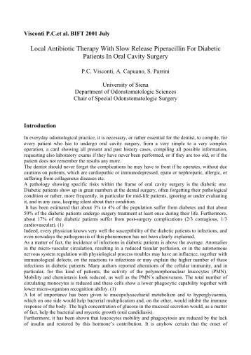 Local Antibiotic Therapy With Slow Release Piperacillin ... - italmed