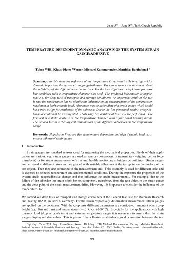 temperature-dependent dynamic analysis of the system strain gauge ...