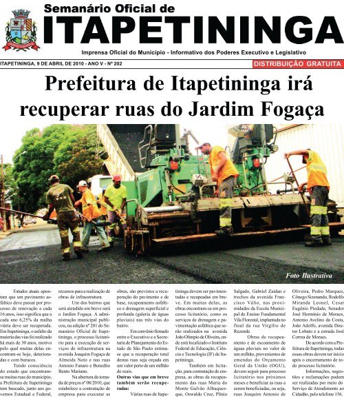 Prefeitura de Itapetininga irÃ¡ recuperar ruas do Jardim FogaÃ§a