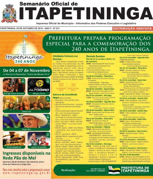 distribuiÃ§Ã£o gratuita - Prefeitura Municipal de Itapetininga - Governo ...