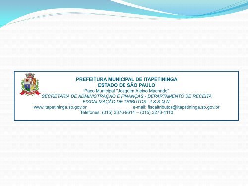 GOVERNO DIGITAL - Prefeitura Municipal de Itapetininga