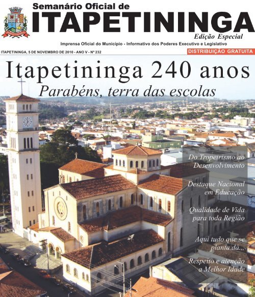 EdiÃ§Ã£o Especial - Prefeitura Municipal de Itapetininga