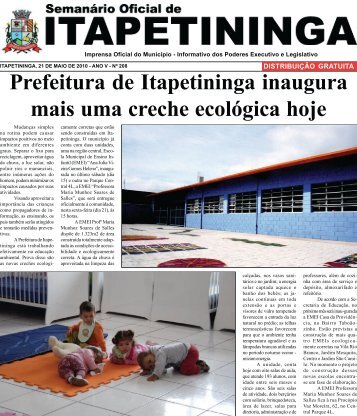 Prefeitura de Itapetininga inaugura mais uma creche ecolÃ³gica hoje