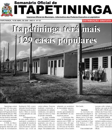 Itapetininga terÃ¡ mais 129 casas populares Itapetininga terÃ¡ mais ...