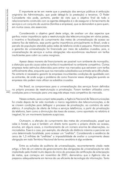 REGULAÃÃO - Tribunal de Contas da UniÃ£o