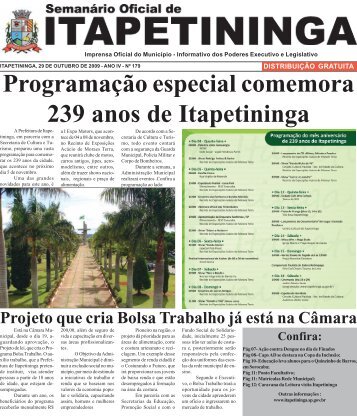 ProgramaÃ§Ã£o especial comemora 239 anos de Itapetininga