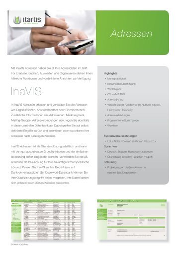 InaVIS Adressen - Itartis AG