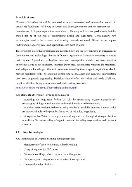 Annex 4: Case study âOrganic Farmingâ - ITAS