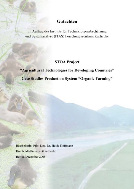 Annex 4: Case study âOrganic Farmingâ - ITAS