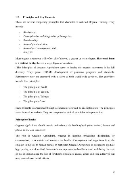 Annex 4: Case study âOrganic Farmingâ - ITAS