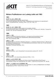 Weitere Publikationen von Ludwig Leible seit 1983 - ITAS - KIT