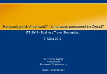 Thomas Barthel: Permanent im Dienst - ITB Berlin Kongress