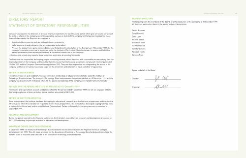 Directors' Report and Financial Statements Structures and Statistics ...