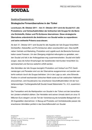 111006 PI Strategische Firmenübernahme Isik - Dörfer/Partner