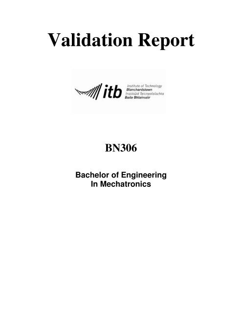 Validation Report BN306 - Institute of Technology Blanchardstown