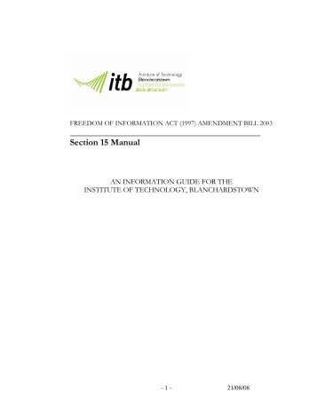 Section 15 - Institute of Technology Blanchardstown