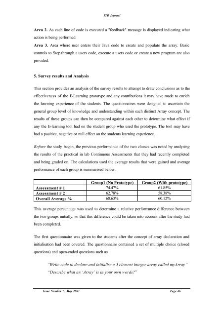 ITB Journal-May-2003 - Institute of Technology Blanchardstown